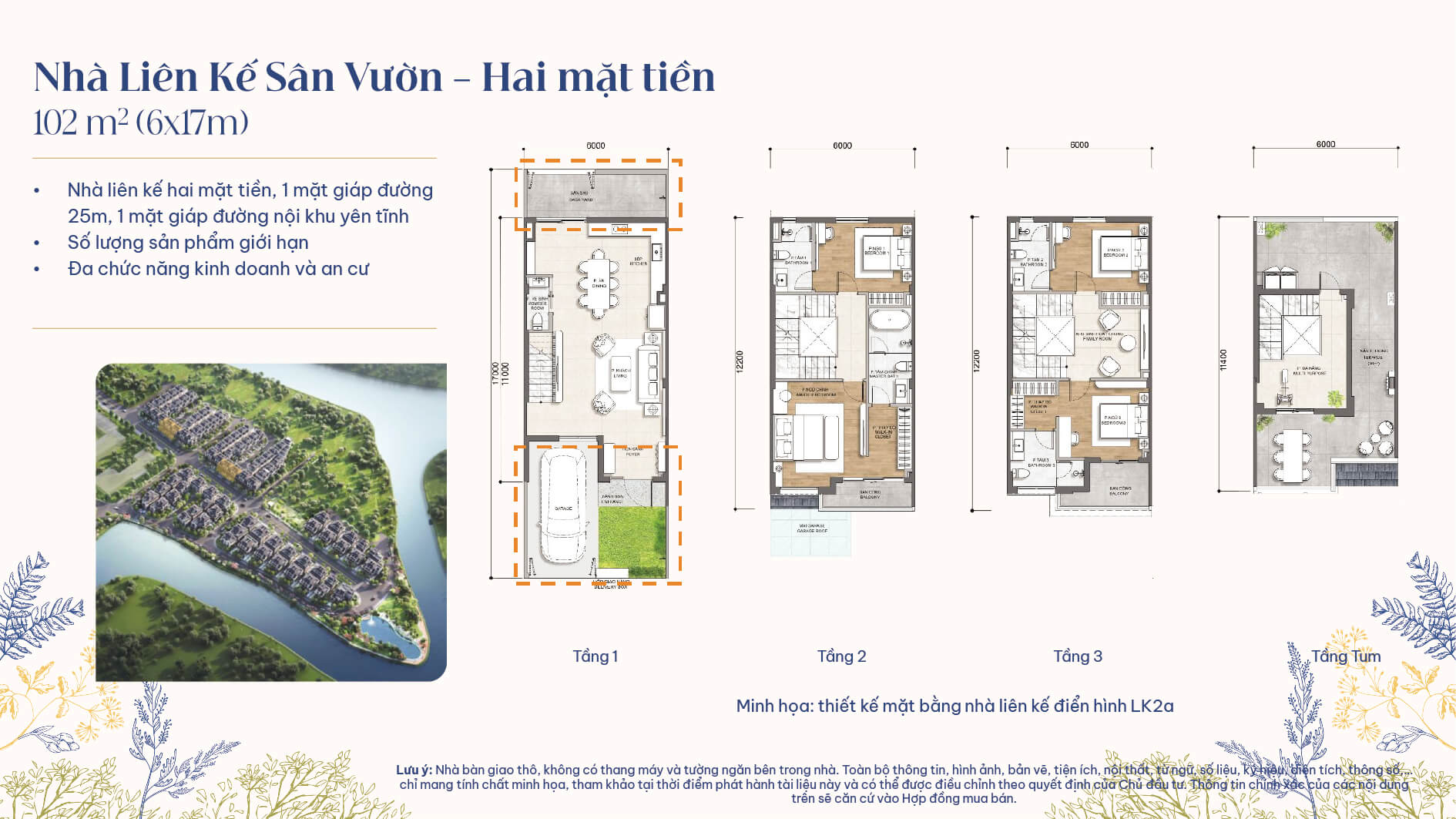 mặt bằng nhà liền kề